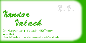 nandor valach business card